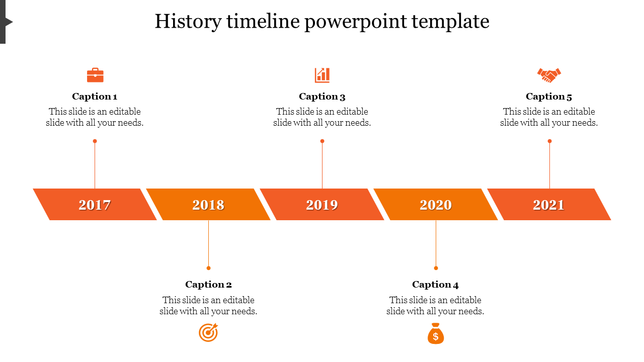 history timeline powerpoint template-Orange